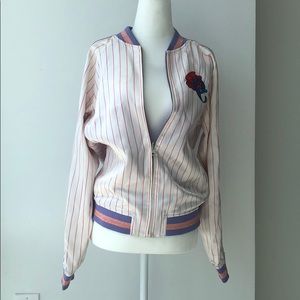 Opening Ceremony Silk Reversible Bomber Jacket